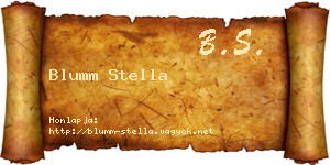 Blumm Stella névjegykártya