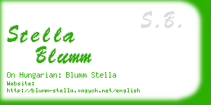 stella blumm business card